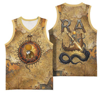 Ra Egyptian Basketball Jersey Sun God Solar Disk Serpent Slayer Ancient Egyptian Boat of the Underworld