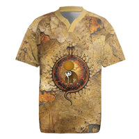 Ra Egyptian Rugby Jersey Sun God Solar Disk Serpent Slayer Ancient Egyptian Boat of the Underworld