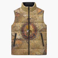Ra Egyptian Sleeveless Puffer Jacket Sun God Solar Disk Serpent Slayer Ancient Egyptian Boat of the Underworld