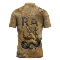 Ra Egyptian Zipper Polo Shirt Sun God Solar Disk Serpent Slayer Ancient Egyptian Boat of the Underworld