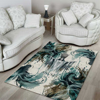Anuket Egyptian Area Rug Goddess of the Nile Flowing Water Gazelle Spirit The Embracer