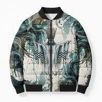 Anuket Egyptian Bomber Puffer Jacket Goddess of the Nile Flowing Water Gazelle Spirit The Embracer