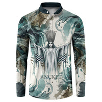 Anuket Egyptian Button Sweatshirt Goddess of the Nile Flowing Water Gazelle Spirit The Embracer
