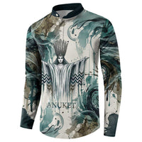 Anuket Egyptian Button Sweatshirt Goddess of the Nile Flowing Water Gazelle Spirit The Embracer