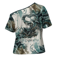 Anuket Egyptian Cross Shoulder Shirt Goddess of the Nile Flowing Water Gazelle Spirit The Embracer