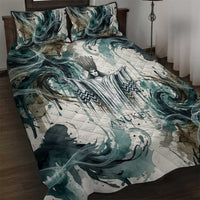 Anuket Egyptian Quilt Bed Set Goddess of the Nile Flowing Water Gazelle Spirit The Embracer