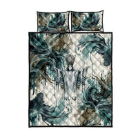 Anuket Egyptian Quilt Bed Set Goddess of the Nile Flowing Water Gazelle Spirit The Embracer