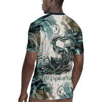 Anuket Egyptian Rugby Jersey Goddess of the Nile Flowing Water Gazelle Spirit The Embracer