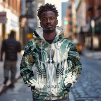 Anuket Egyptian Zip Hoodie Goddess of the Nile Flowing Water Gazelle Spirit The Embracer