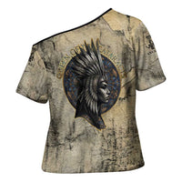 Anuket Cross Shoulder Shirt Egyptian Queen of the Cataracts Ankh Symbol