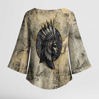 Anuket Kimono Sleeve Blouse Egyptian Queen of the Cataracts Ankh Symbol