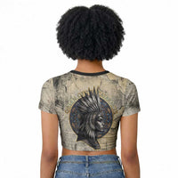 Anuket Raglan Cropped T shirt Egyptian Queen of the Cataracts Ankh Symbol