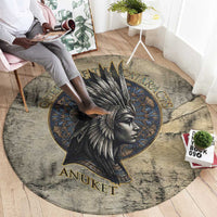 Anuket Round Carpet Egyptian Queen of the Cataracts Ankh Symbol
