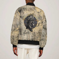 Anuket Sleeve Zip Bomber Jacket Egyptian Queen of the Cataracts Ankh Symbol