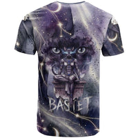 Bastet Egyptian T shirt Cat Goddess Cosmic Protector Moon Magic Night Sky