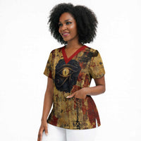 Bastet Egyptian Scrub Top Eye of Ra Cat Goddess Lady of Dread Ancient Power