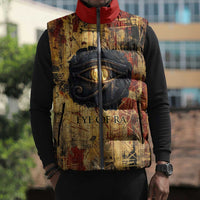 Bastet Egyptian Sleeveless Puffer Jacket Eye of Ra Cat Goddess Lady of Dread Ancient Power