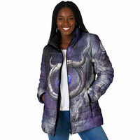 Bat Egyptian Padded Jacket Cow Goddess Celestial Face Horn Ring Gem Cosmic Starry Sky