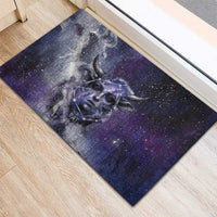Bat Egyptian Rubber Doormat Cow Goddess Celestial Face Horn Ring Gem Cosmic Starry Sky