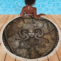 Bat Beach Blanket Goddess of the Cosmos Ancient Egyptian Cow Horns Stone