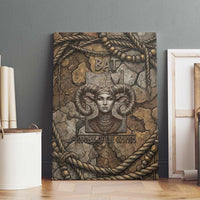 Bat Canvas Wall Art Goddess of the Cosmos Ancient Egyptian Cow Horns Stone