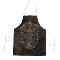 Viking Raven Wolf Vegvisir Apron Nordic Runic Engraving Style
