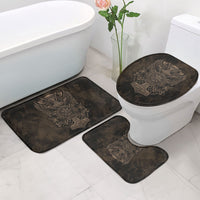 Viking Raven Wolf Vegvisir Bathroom Set Nordic Runic Engraving Style