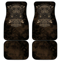 Viking Raven Wolf Vegvisir Car Mats Nordic Runic Engraving Style