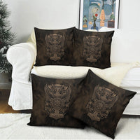 Viking Raven Wolf Vegvisir Pillow Cover Nordic Runic Engraving Style