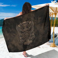 Viking Raven Wolf Vegvisir Sarong Nordic Runic Engraving Style