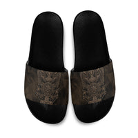 Viking Raven Wolf Vegvisir Slide Sandals Nordic Runic Engraving Style