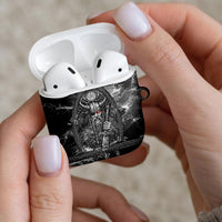 Viking Warrior Raven Axe Vegvisir AirPods Case Odin Warrior Nordic Runic Engraved Illustration Style
