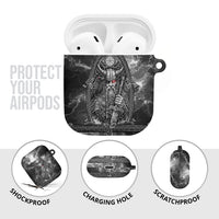 Viking Warrior Raven Axe Vegvisir AirPods Case Odin Warrior Nordic Runic Engraved Illustration Style