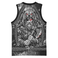 Viking Warrior Raven Axe Vegvisir Basketball Jersey Odin Warrior Nordic Runic Engraved Illustration Style