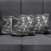 Viking Warrior Raven Axe Vegvisir Pillow Cover Odin Warrior Nordic Runic Engraved Illustration Style
