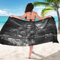 Viking Warrior Raven Axe Vegvisir Sarong Odin Warrior Nordic Runic Engraved Illustration Style