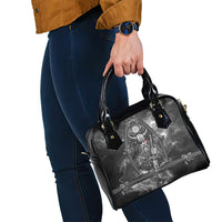 Viking Warrior Raven Axe Vegvisir Shoulder Handbag Odin Warrior Nordic Runic Engraved Illustration Style