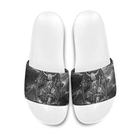 Viking Warrior Raven Axe Vegvisir Slide Sandals Odin Warrior Nordic Runic Engraved Illustration Style