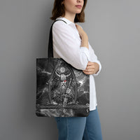 Viking Warrior Raven Axe Vegvisir Tote Bag Odin Warrior Nordic Runic Engraved Illustration Style