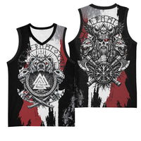 Viking Berserker Bear Valknut Vegvisir Basketball Jersey Nordic Runic Warrior Engraving Style