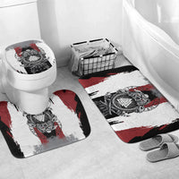 Viking Berserker Bear Valknut Vegvisir Bathroom Set Nordic Runic Warrior Engraving Style