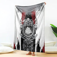 Viking Berserker Bear Valknut Vegvisir Blanket Nordic Runic Warrior Engraving Style