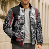Viking Berserker Bear Valknut Vegvisir Bomber Puffer Jacket Nordic Runic Warrior Engraving Style