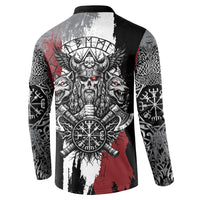 Viking Berserker Bear Valknut Vegvisir Button Sweatshirt Nordic Runic Warrior Engraving Style