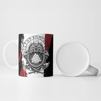 Viking Berserker Bear Valknut Vegvisir Ceramic Mug Nordic Runic Warrior Engraving Style