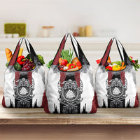 Viking Berserker Bear Valknut Vegvisir Grocery Bag Nordic Runic Warrior Engraving Style