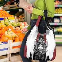 Viking Berserker Bear Valknut Vegvisir Grocery Bag Nordic Runic Warrior Engraving Style