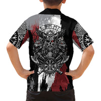 Viking Berserker Bear Valknut Vegvisir Kid Hawaiian Shirt Nordic Runic Warrior Engraving Style