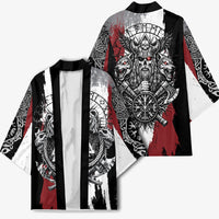 Viking Berserker Bear Valknut Vegvisir Kimono Nordic Runic Warrior Engraving Style