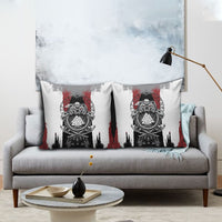 Viking Berserker Bear Valknut Vegvisir Pillow Cover Nordic Runic Warrior Engraving Style